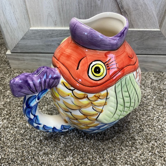 Vintage WCL China Ceramic Koi Fish Pitcher 1970-1979 - Picture 7 of 13